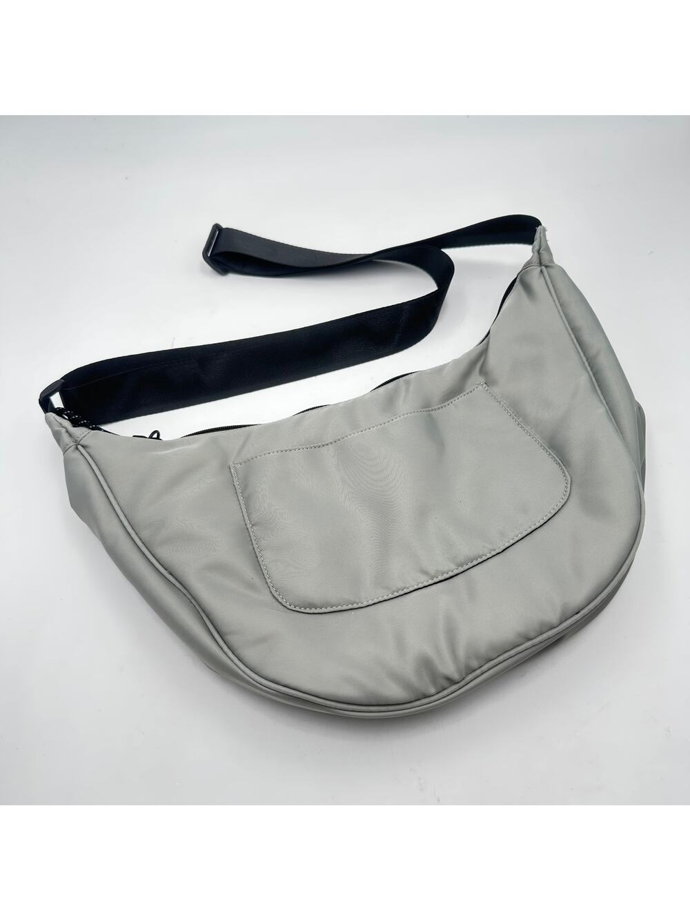 Original Use Gray Crescent Shoulder Bag Adjustable Strap Zip Closure Pocket